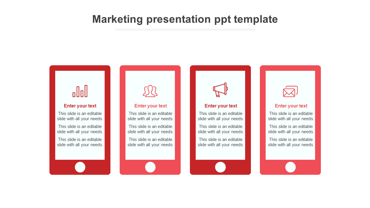 marketing presentation ppt template-red